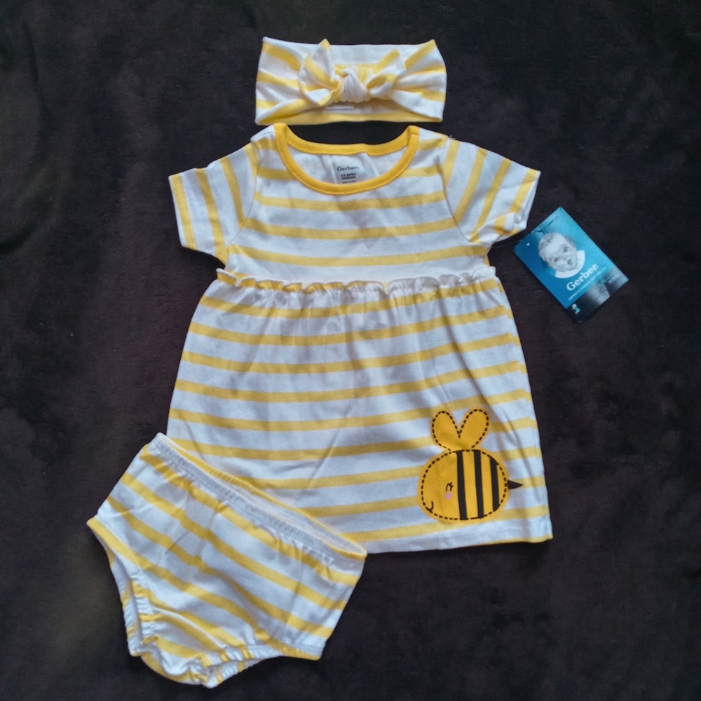 Baby girl bumblebee outfit 6 to 9 months
